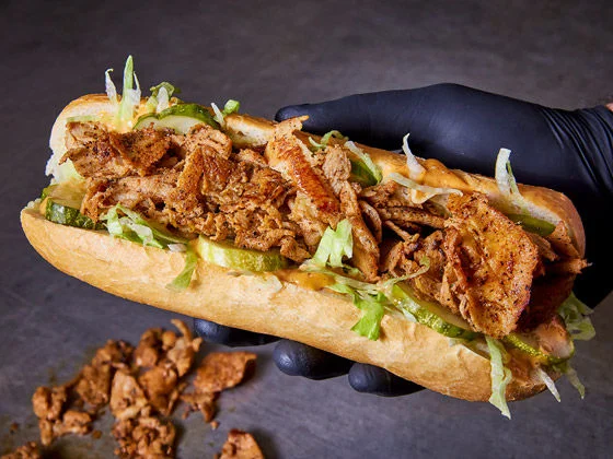Blackened chicken sandwich with lettuce 