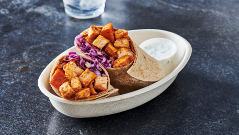 Spicy tikka masala chicken wrap