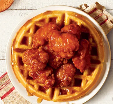 Breakfast Chicken & Waffles plated