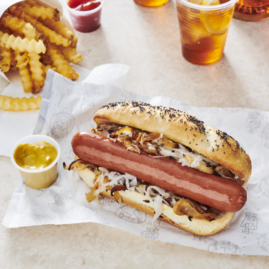dinner sausage with mustard