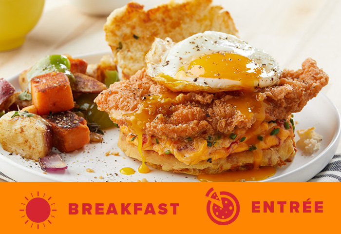 brunch chicken biscuit on a plate