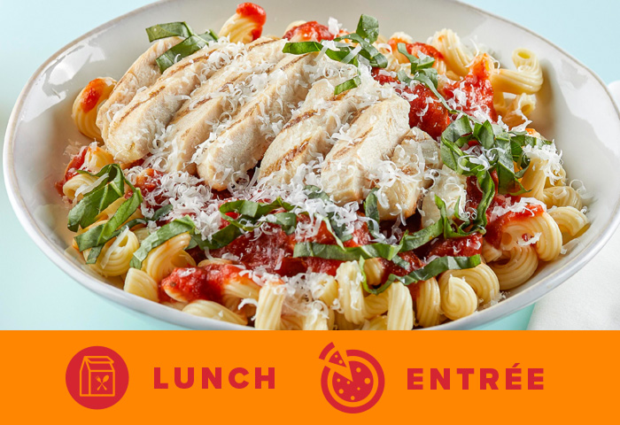 Chicken cavatappi with marinara sauce