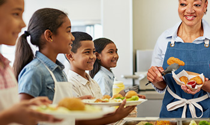 Kids in a lunch line