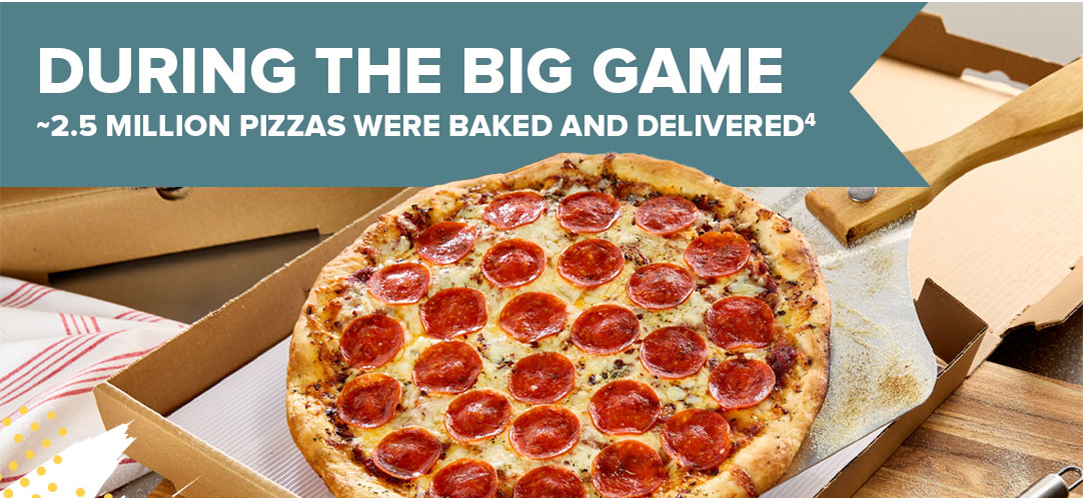 2.5 million pizzas were delivered during the big game