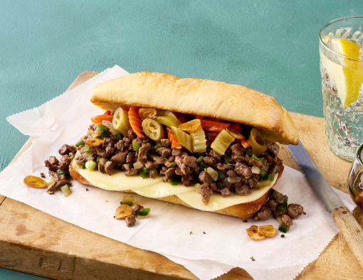 Sweet & Spicy Pepper Steak Sando Recipe