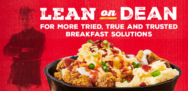 Jimmy Deam image with a breakfast bowl of eggs and sausage