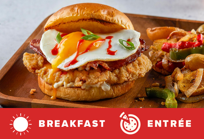 Breakfast chicken sandwich