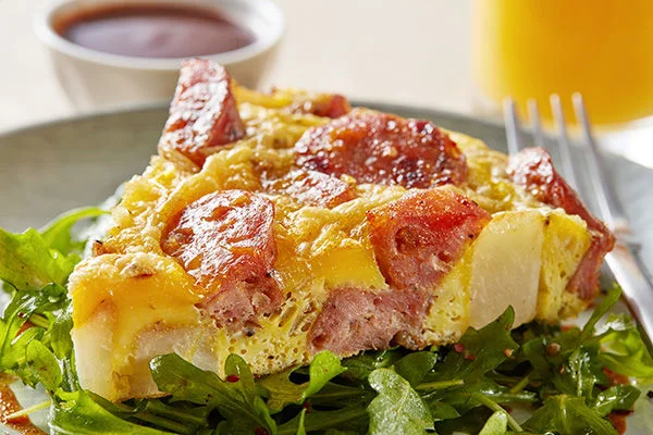 Spanish Omelet with Chicken and Apple Sausage Plated