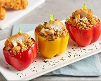 Fried Buffalo Chicken and Farro-Stuffed Peppers Recipe