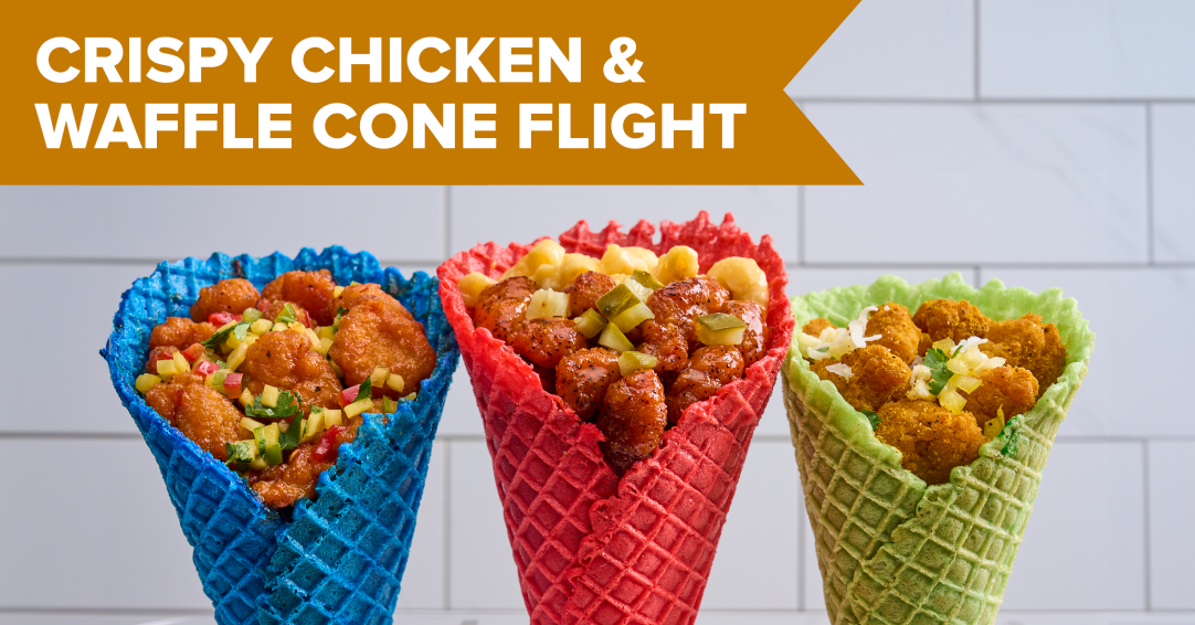 Chicken Waffle Cone Flight