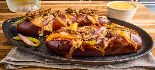 Philly pull apart pretzel roll