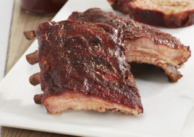 Chuck short ribs on a white plate 